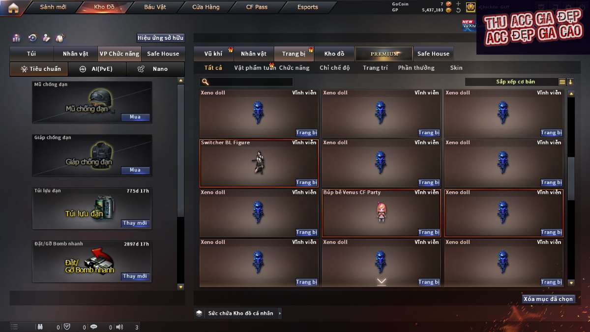 shop acc cf uy tin gia re